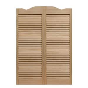 24 in. x 42 in. Dixieland Louvered Unfinished Pine Wood Saloon Door