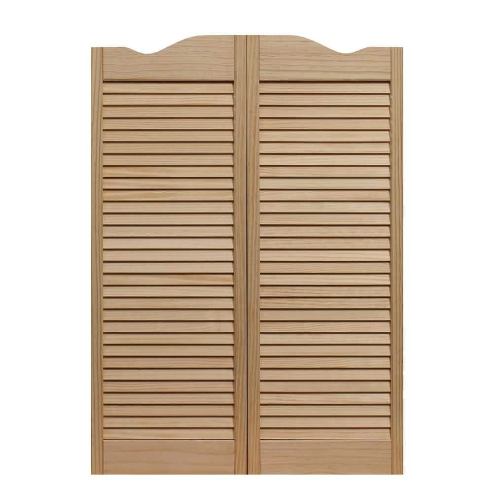 Pinecroft 36 in. x 42 in. Dixieland Louvered Unfinished Pine Wood Saloon  Door 583642 - The Home Depot