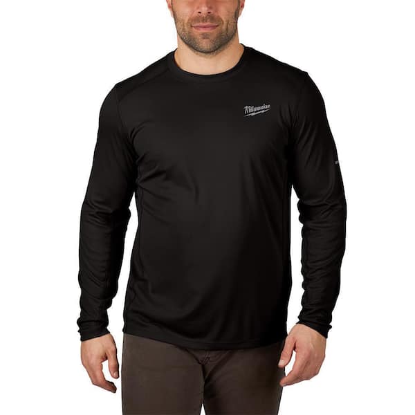 Men's WORKSKIN Medium Black Lightweight Performance Long-Sleeve T-Shirt