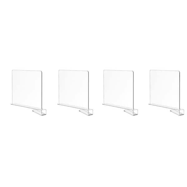 4-Pieces Clear Closet Organizers Shelf Dividers, Vertical Storage for Clothes, Utensils, Purses in Bedroom Kitchen
