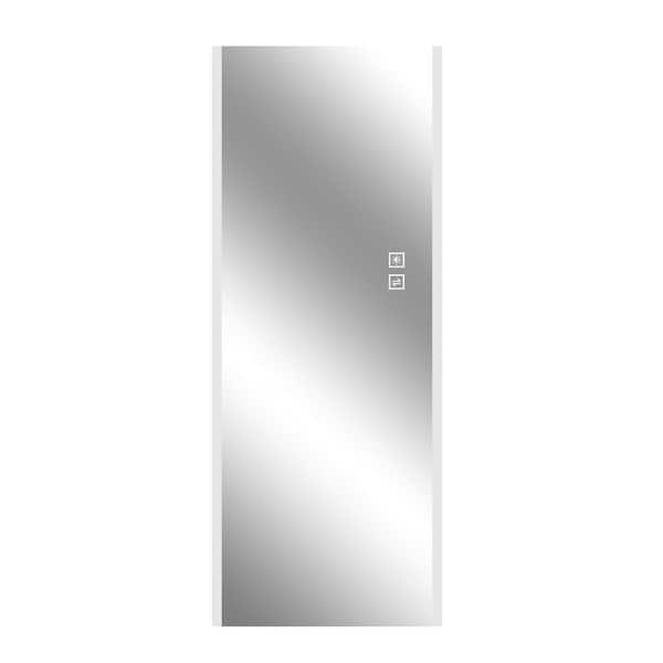 Unbranded Full Length Wall Mounted Mirror 22 in. W x 65 in. H Rectangular Frameless Silver Mirror for Porch with 3-Color Lights
