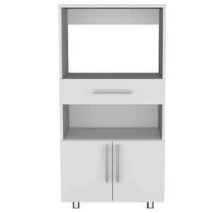 White 48.03 in. Kitchen Pantry Storage Cabinet with Counter Top