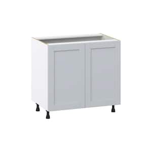 Cumberland Light Gray Shaker Assembled Base Kitchen Cabinet with 3 Inner Drawers (36 in. W x 34.5 in. H x 24 in. D)