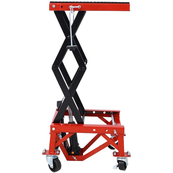 WRIGHTMASTER 300 lbs. Capacity Motorcycle Scissor Jack in Red with