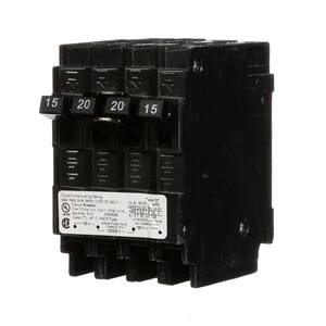 Triplex Two Outer 15 Amp Single-Pole and One Inner 20 Amp Double-Pole-Circuit Breaker