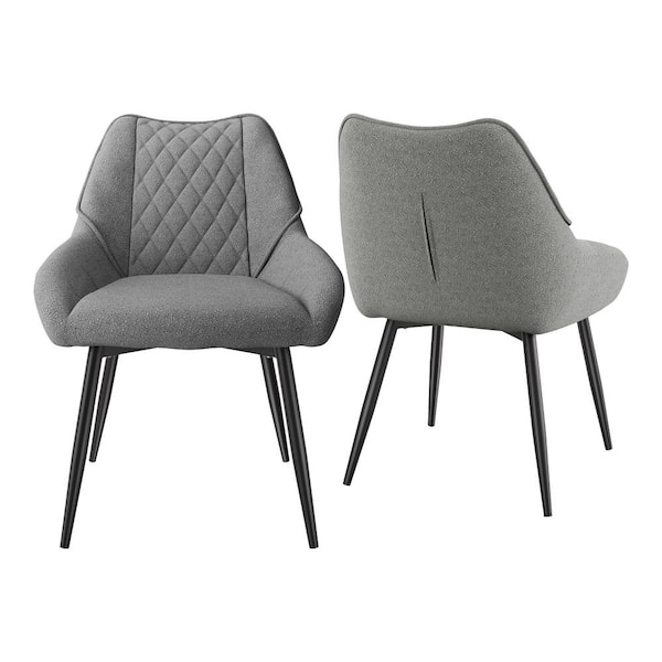 Clihome Fabric Soft Gray Dining Chairs (Set of 2)