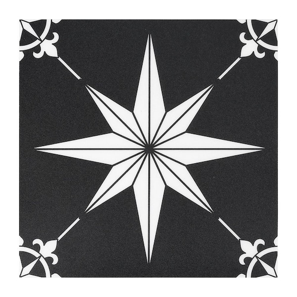 7.87" x 7.87" x 0.03" Vinyl Peel and Stick Backsplash Tile, Wall Tile for Kitchen and Bathroom, Black (10-Pack)