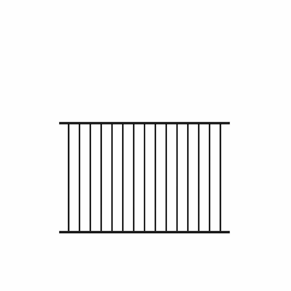 Beechmont Standard-Duty 4 ft. H x 6 ft. W Black Aluminum Pre-Assembled Fence Panel