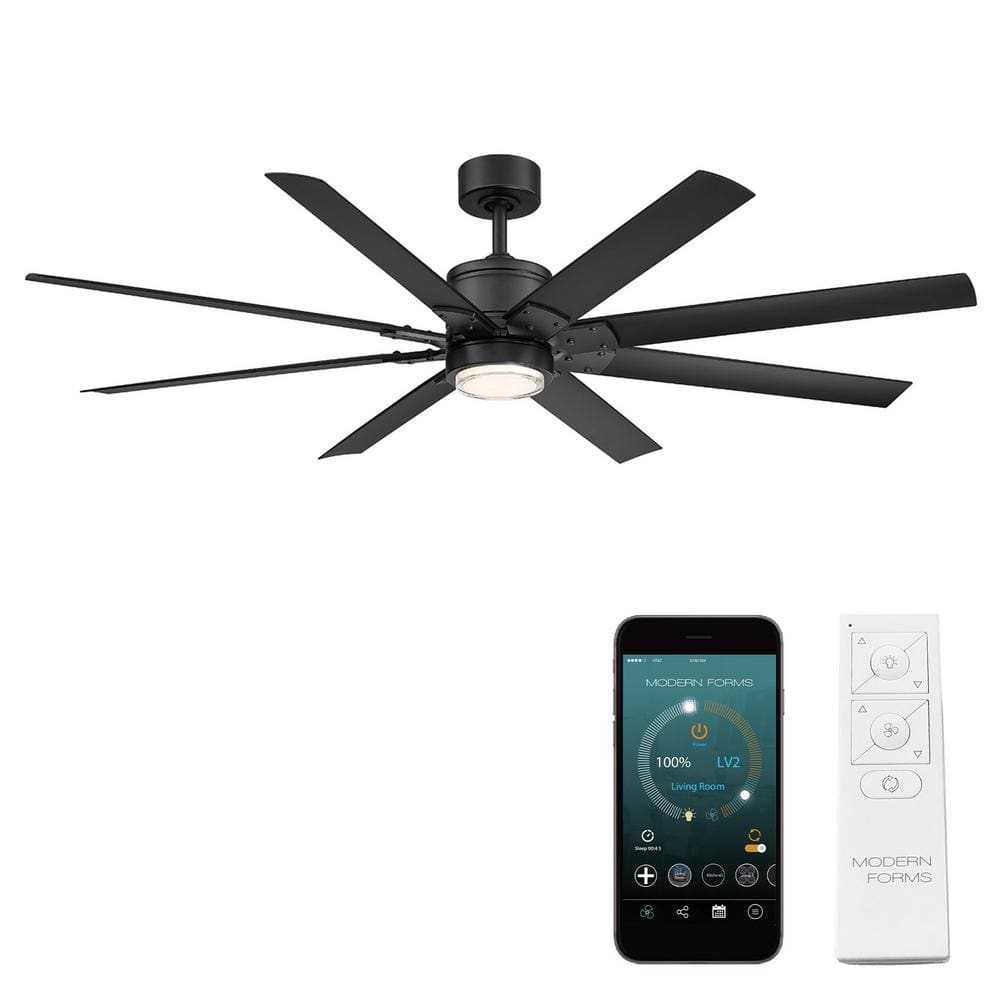 Renegade 66 in. Integrated LED Indoor/Outdoor Matte Black 8-Blade Smart Ceiling Fan with Light Kit and Remote price history on PriceWatchPro