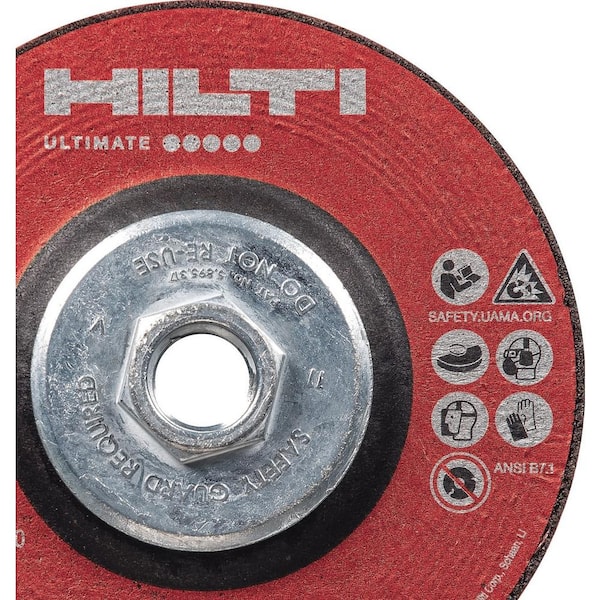 Hilti 6 in x 5/8 in x 1/4 in 11 AG-D SP Type 27 with Hub Premium Zirconium Grinding Disc 10-Pack 