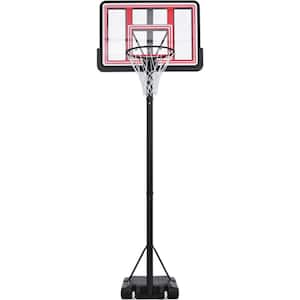 Outdoor Black 4.76 ft. x 10 ft. H Adjustable Portable Basketball Hoop with LED Basketball Hoop Lights
