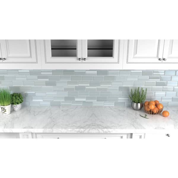 Heron Gray 3 in. x 6 in. Glass Tile for Kitchen Backsplash and Showers (10 sq. ft./per Box)