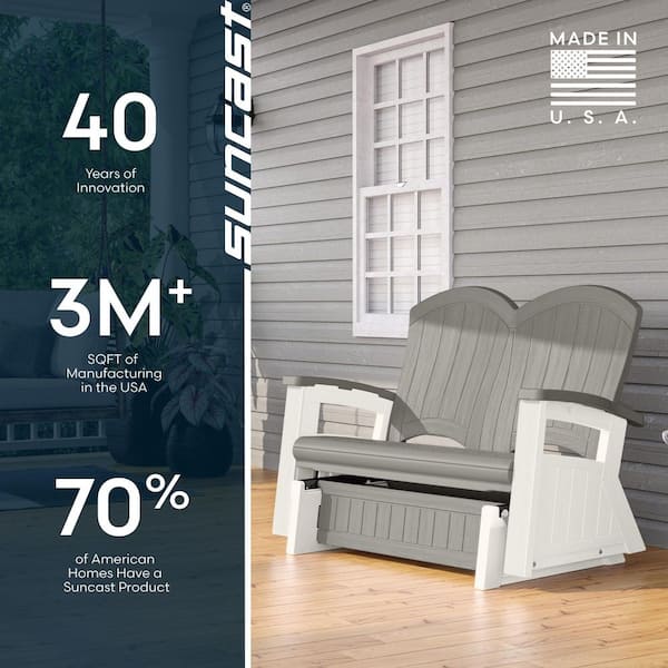 Suncast 54 in. 2-Person Plastic Outdoor Glider BMGL1020D - The