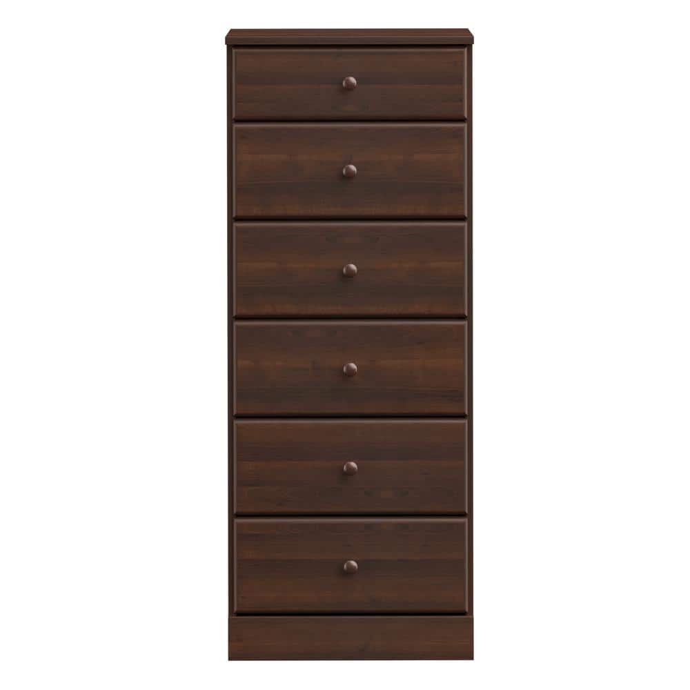 Astrid Espresso 6-Drawer Tall Vertical Dresser for Compact Spaces