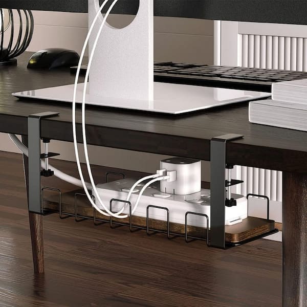 Stalwart Under Desk Cable Organizer Cord Cover in Black NNGSR89 - The Home  Depot