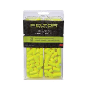 Peltor Sport Blasts Neon Yellow Disposable Earplugs ((80 Pair-Pack)(Case of 6))