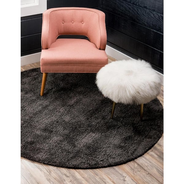 Solo Calabasas Charcoal 6' 0 x 6' 0 Round Rug