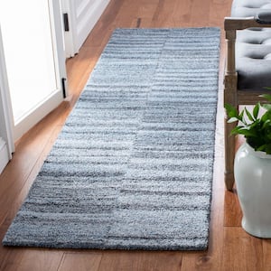 Abstract Gray/Charcoal 2 ft. x 8 ft. Parallel Striped Runner Rug
