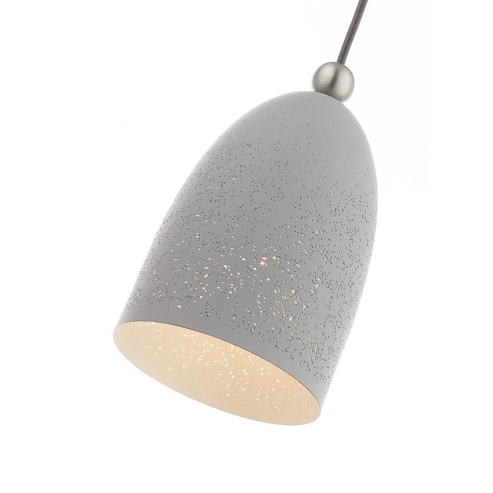 Nordic Gray Brushed Nickel Crystal LED 1-Light Pendant