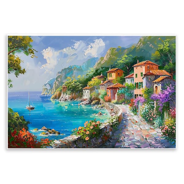 Stupell Industries Pathway Along Coast by LSR Design Studio Unframed Nature Graphic Art Print 13 in. x 19 in.