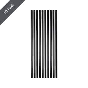 75 in. x 36 in. Satin Black Aluminum Round Classic Baluster (10-Pack)