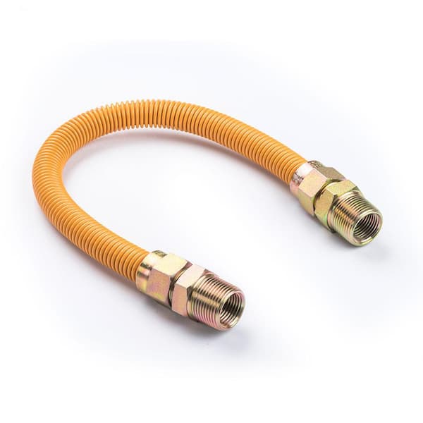 1/2 in. MIP x 1/2 in. MIP x 24 in. Coated Stainless Steel Gas Connector (1/2 in. O.D.) 85,000 BTU