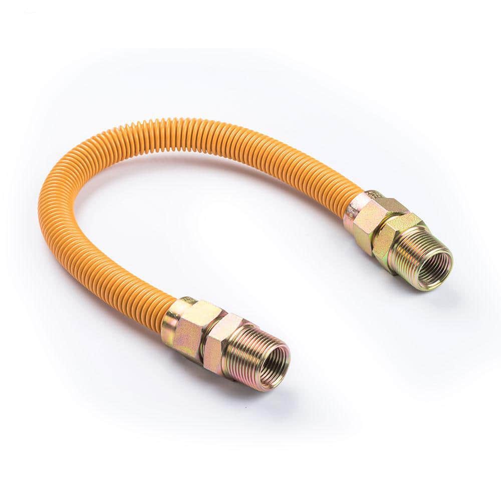 EasyFlex 1/2 in. MIP x 1/2 in. MIP x 24 in. Coated Stainless Steel Gas