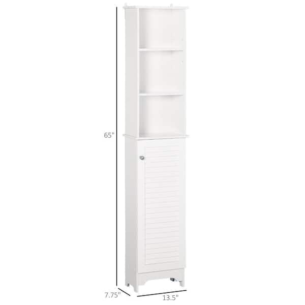 HOMCOM Bathroom Storage Cabinet Tall Towel Organizer Wood Tower