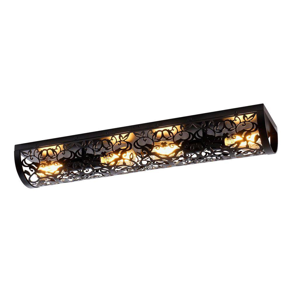 7.09 in. 4-Light Black Modern Dimmable Flush Mount with Metal Hollowed-out Shade for Living Dining Room Bedroom Kitchen price history on PriceWatchPro