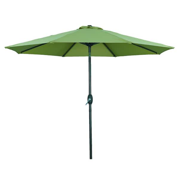 Inner Decor Seymo 9 ft. Steel Market Tilt Patio Umbrella in Lemon Green without Base