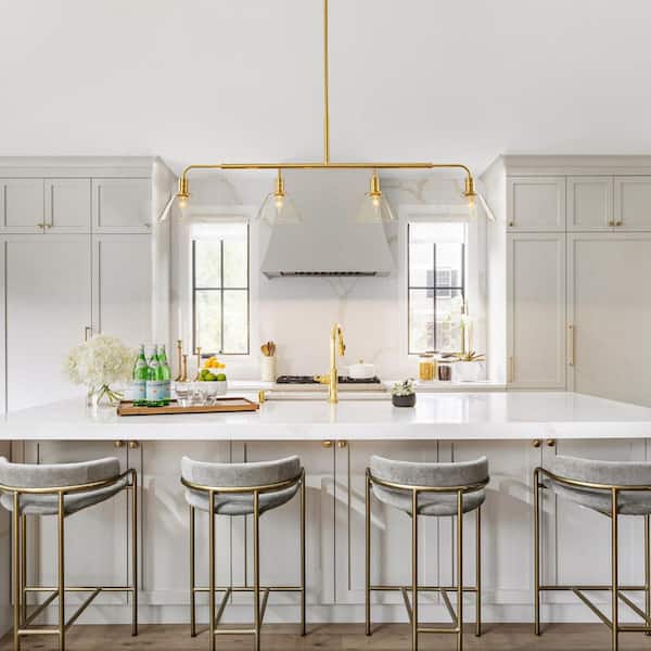 Rennnsan Lirra 49.4 in. 4-Light Brushed Gold Transitional Linear