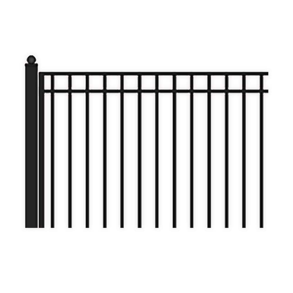Madrid Style Black Steel Dual Swing Driveway Gate 12 x 6 Feet