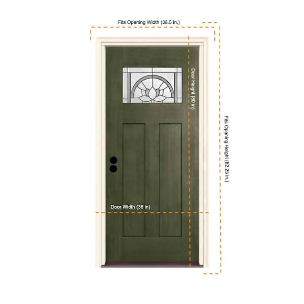 JELD-WEN 36 in. x 80 in. Juniper Right-Hand 1-Lite Craftsman