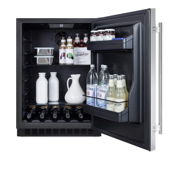 24 in. W 4.8 cu. ft. Mini Refrigerator in Stainless Steel without Freezer, ADA Compliant
