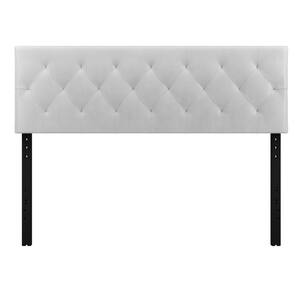 Brookside Avery Adjustable Gray Faux Leather Queen Headboard ...