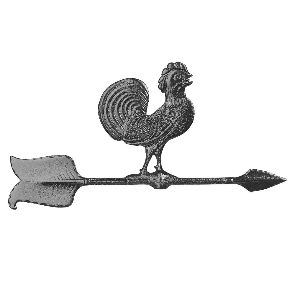 24" Black Recycled Aluminum Rooster Weathervane