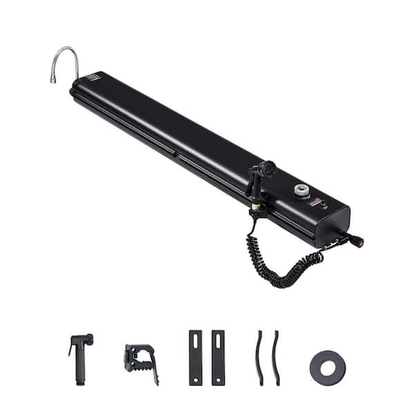 Roof Rack Water Tank, 7 Gal. Rack Type Rack w/ 2 Splash-Guard Panels and T-slot, Aluminum, Versatile Nozzle Options