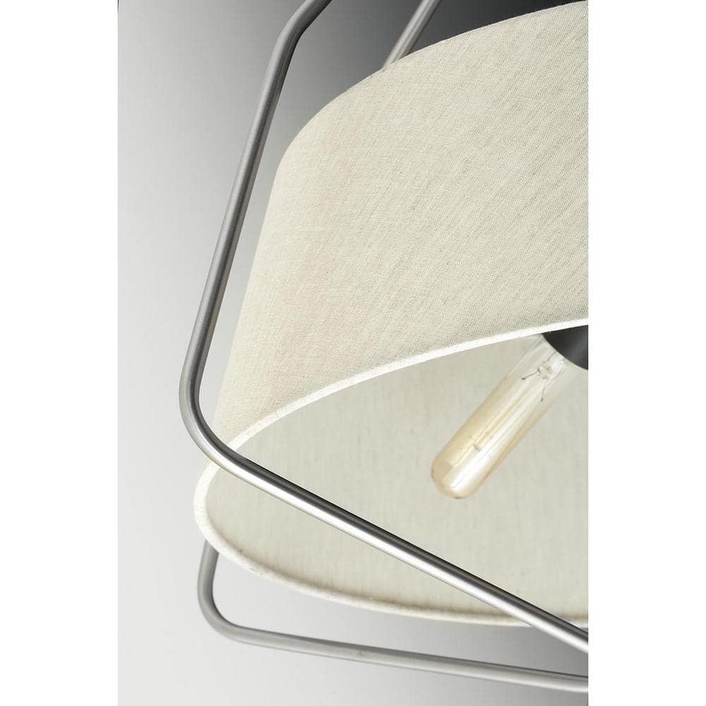 Brushed Nickel Farmhouse Drum Semi-Flush Convertible Light