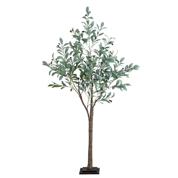 Nearly Natural 5 ft. Lighted Artificial Fruiting Olive Tree with 200 Warm White LED Lights