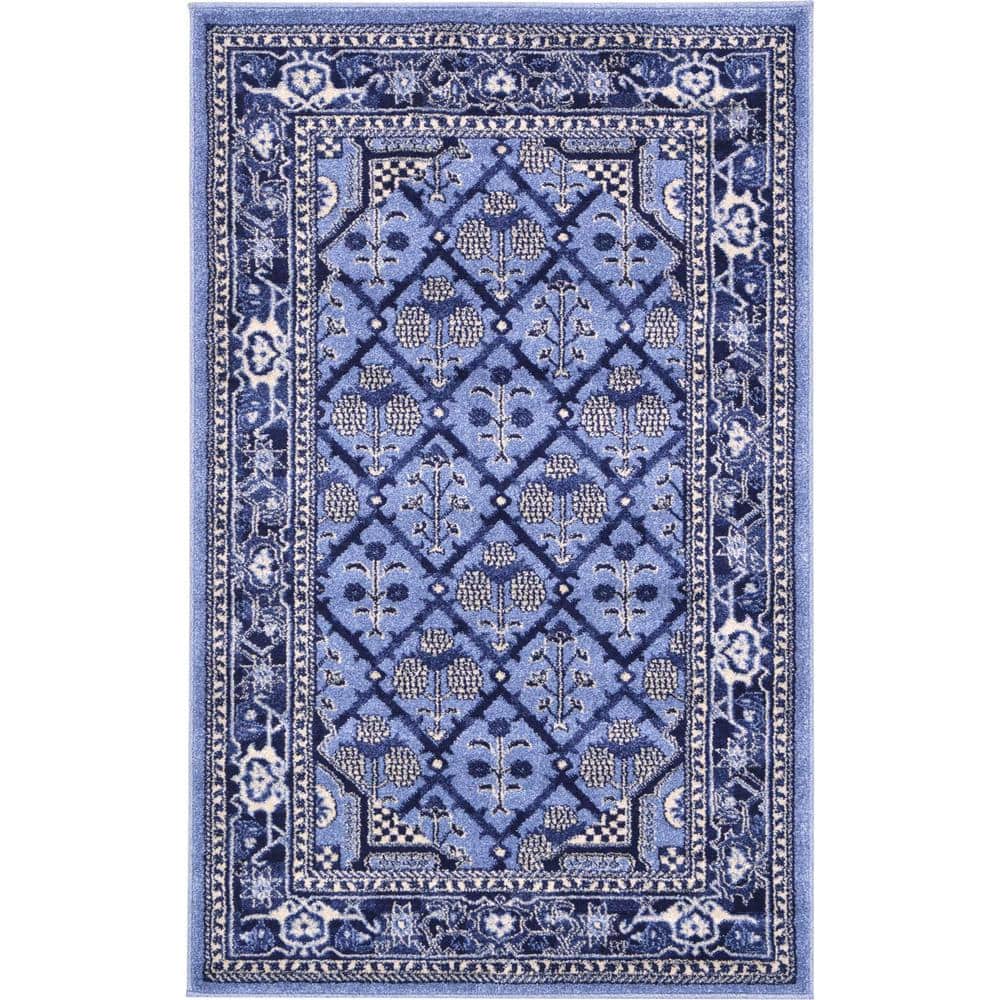 La Jolla Trellis Blue 3' 3 x 5' 3 Area Rug price history on PriceWatchPro