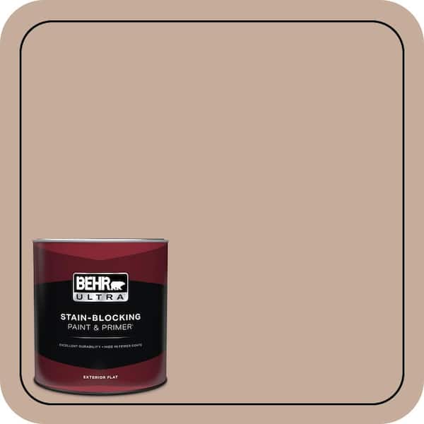 BEHR ULTRA 1 qt. #ECC-57-1 California Stucco Flat Exterior Paint & Primer