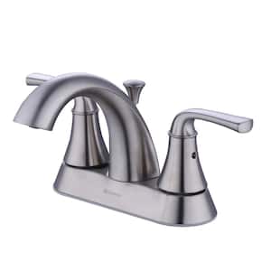 Vazon 4 in. Centerset Double Handle High-Arc Bathroom Faucet in Brushed Nickel
