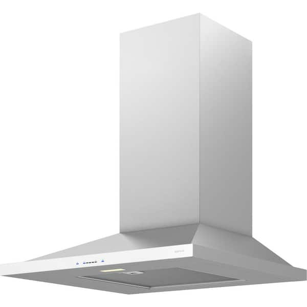 Anzio 24 in. 600 CFM Wall Mount Range Hood with LED Light in Stainless Steel