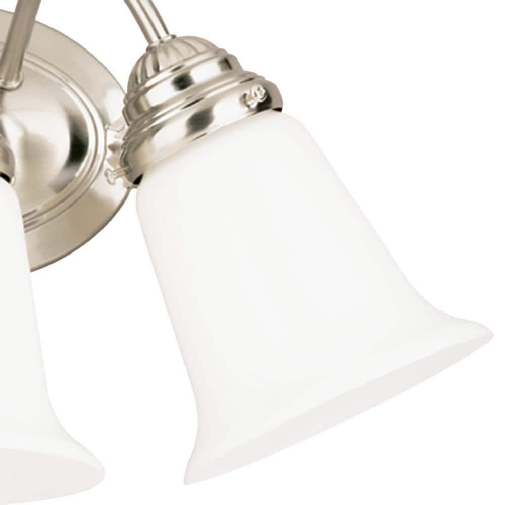 Brushed Nickel 3-Light Wall Sconce with Opal Glass Shades