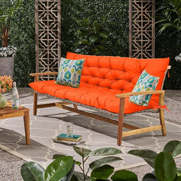 40 x 40 in 2 3 Seater Replacement Outdoor Swing Cushions with Back Support Waterproof Bench Cushion Orange Orange 40inX40in The Home Depot