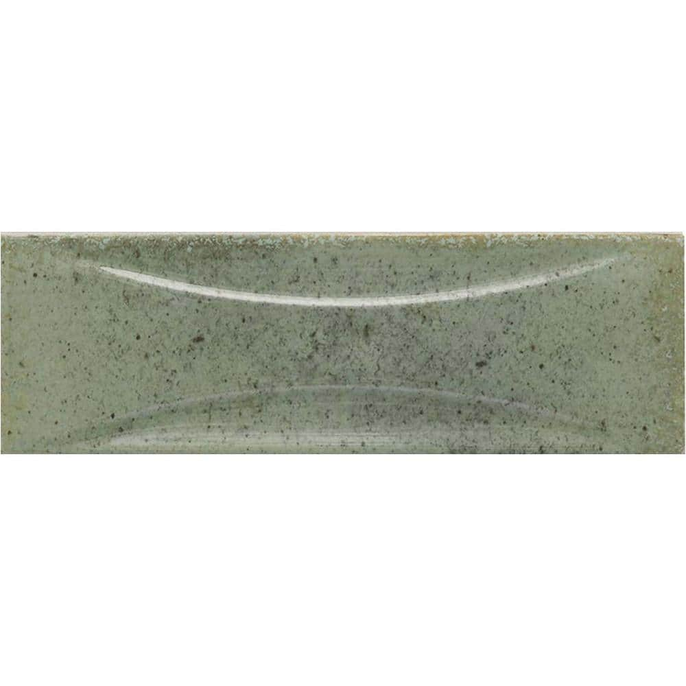 Apollo Tile Antiek Green 2.58 in. x 7.9 in. Glossy Ceramic Subway Deco ...