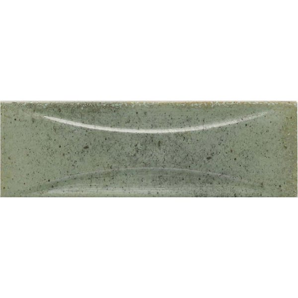 Apollo Tile Antiek Green 2.58 in. x 7.9 in. Glossy Ceramic Subway Deco Wall Tile Sample (0.14 Sq. ft./case) (1-pack)