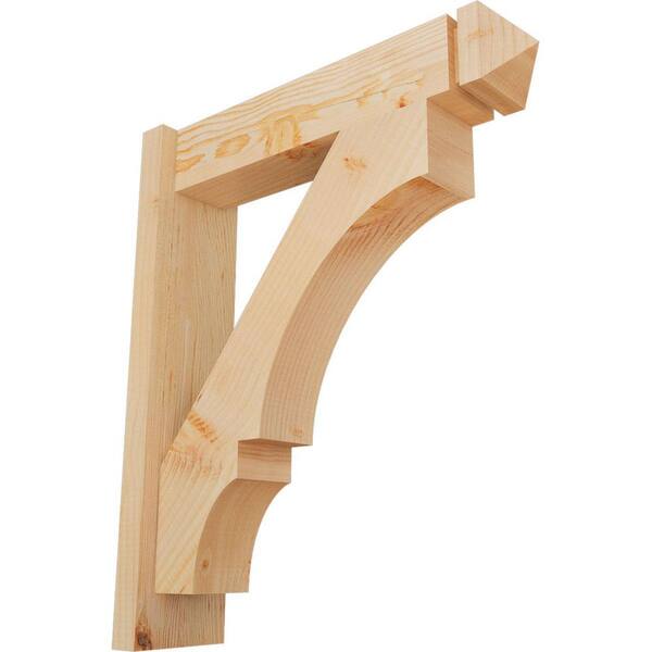 Ekena Millwork 6 in. x 26 in. x 22 in. Douglas Fir Balboa Arts and Crafts Smooth Outlooker