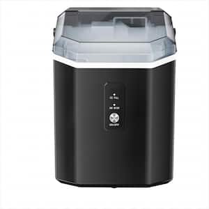 8.66 in. 33 lbs. Portable Countertop Nugget/Pebble Ice Maker in Black
