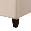 CorLiving Florence Cream Fabric King Bed Frame with Arched Headboard and Nailhead Trim Accents FLR-524-K